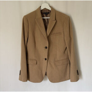 Brooks Brothers Blazer 10 Womens Jacket Camel Hair Buttons Pockets Lined
